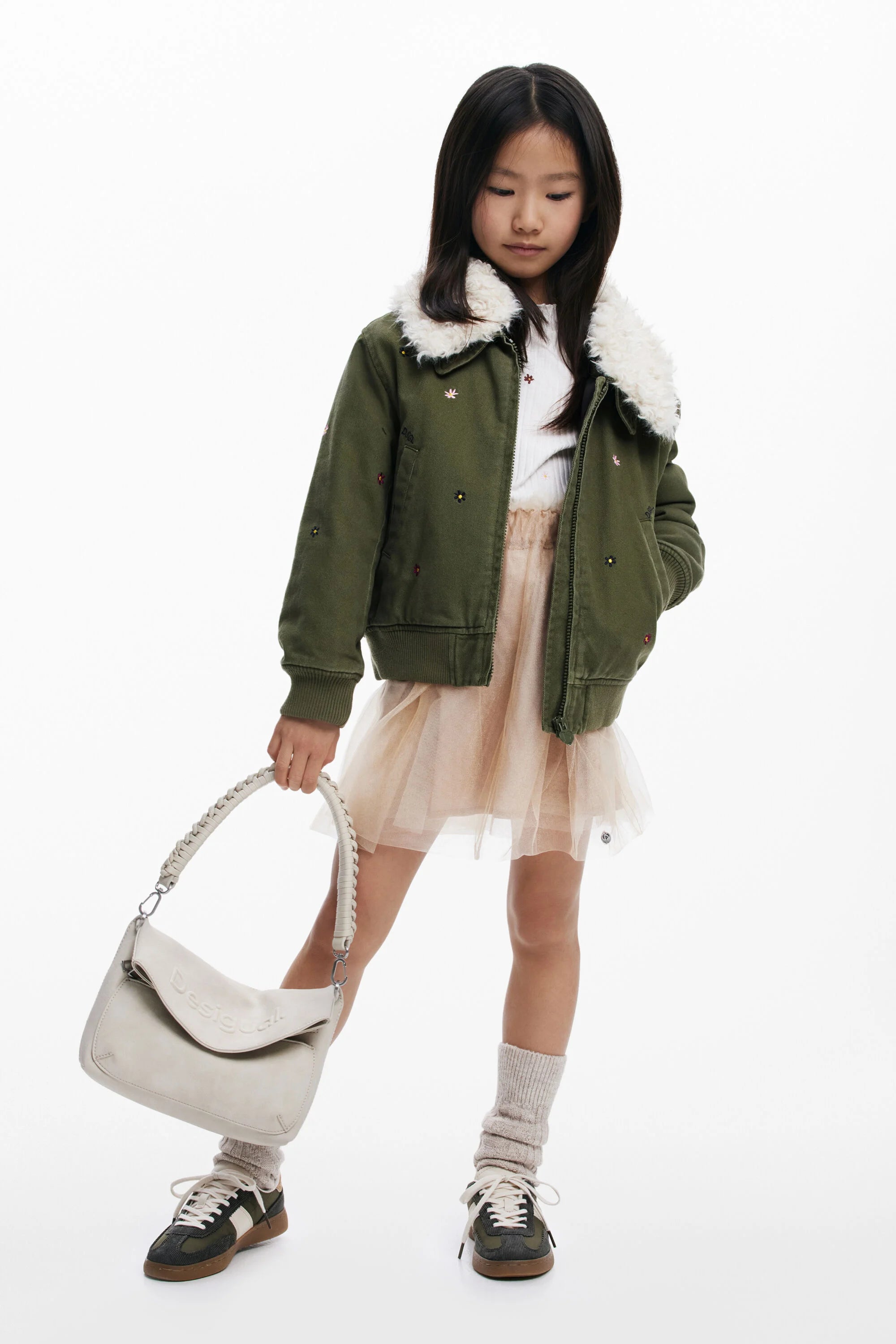 DESIGUAL. Chaqueta aviador cuello pelo.