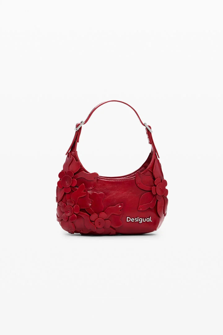DESIGUAL. Bolso apliques flores pequeño