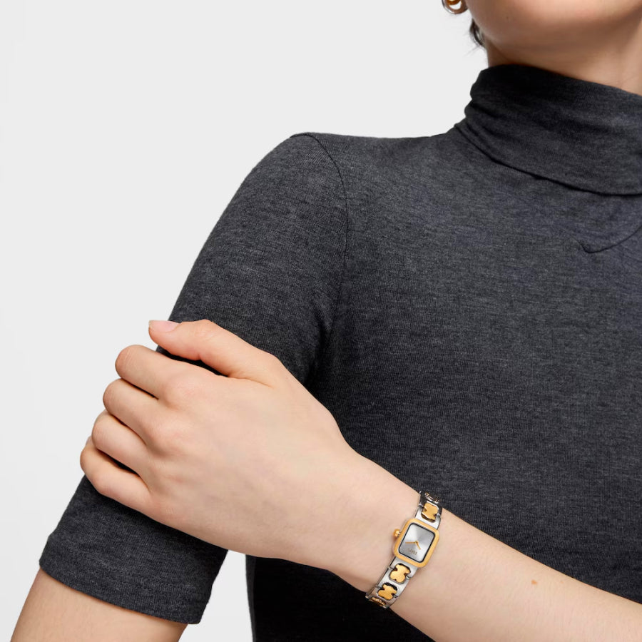 TOUS. Reloj Analógico Con Brazalete De Acero y Acero Dorado Icon Time.