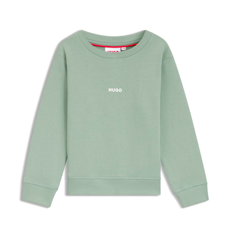 HUGO BOSS. Sudadera en forro polar de algodón con logo estampado KIDS.